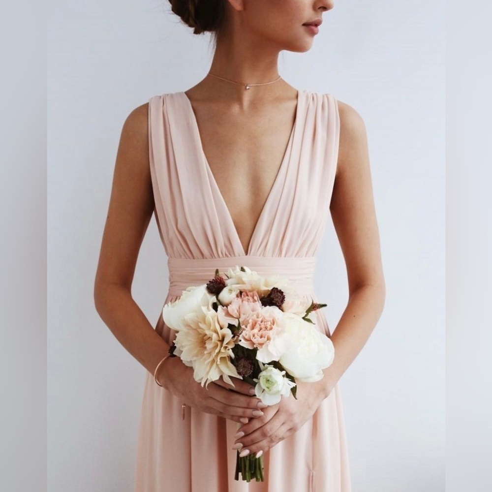 Lulus Heavenly Hues Blush Maxi Dress Gown - Picture 2 of 13